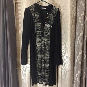 Black and print Calvin Klein shirtdress